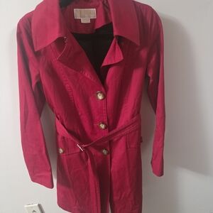 Michaels Cherry Red Trench Coat
